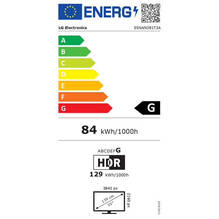 LG 55NANO81T3A 50" (127 cm) 4K Ultra HD Nanocell Smart TV