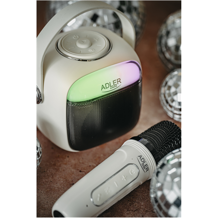 Adler Karaoke Speaker With Microphone | AD 1199W | Bluetooth | White | Portable | Wireless connectio