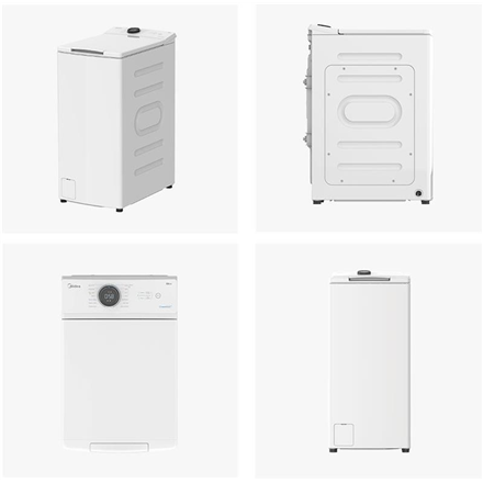 Midea Washing Machine | MF100T60B/W-HR | Energy efficiency class A | Top loading | Washing capacity 