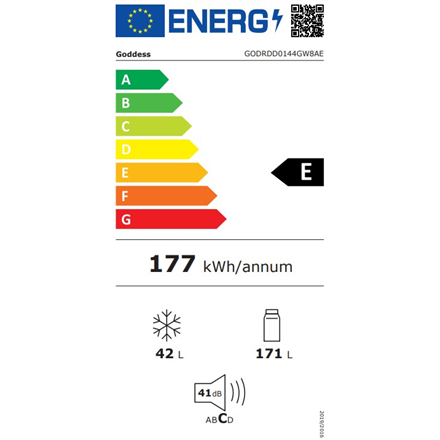 Refrigerator | GODRDD0144GW8AE | Energy efficiency class E | Free standing | Double Door | Height 14