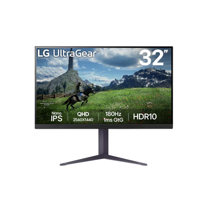 LG 32GS85Q-B | 32 " | IPS | QHD | 16:9 | 180 Hz | 1 ms | 2560 x 1440 pixels | 350 cd/m² | HDMI port