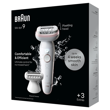 Braun Epilator | SES9-030 Silk épil 9 | Operating time (max) 50 min | Number of power levels 2 | Wet