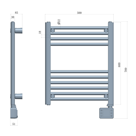 Adler LED Electric Bathroom Radiator | AD 7823 | Radiator | 400 W | White | IP24