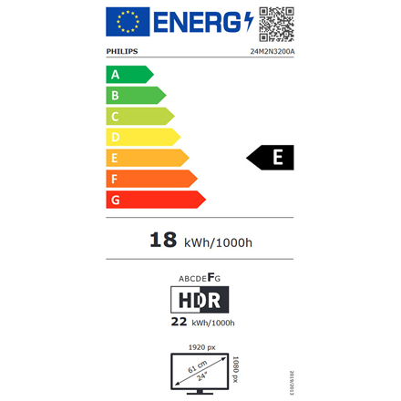 Philips 24M2N3200A/00 | 23.8 " | IPS | FHD | 16:9 | 180 Hz | 1 ms | 1920 x 1080 pixels | 300 cd/m² 