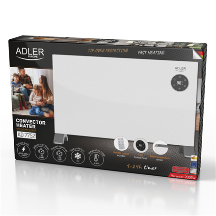Adler Convection fan heater LCD with remote control | Convection Heater | 2000 W | Number of power l