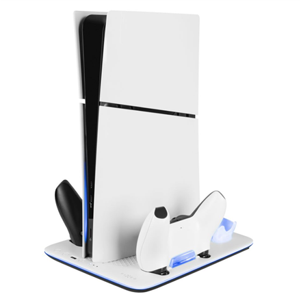 Fixed Multifunctional Station for PlayStation 5 (Slim) with Fans and Charging for two DualSense Cont