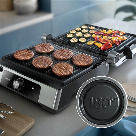 Philips | Contact Electric Grill | HD6301/90 5000 Series | Table | 2200 W | Black