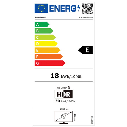Samsung LS27D600EAUXEN | 27 " | IPS | QHD | 16:9 | 100 Hz | 5 ms | 2560 x 1440 pixels | 350 cd/m² | 