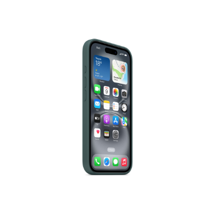 Apple iPhone 16 Silicone Case with MagSafe - Lake Green | Apple