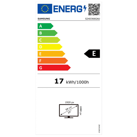 Samsung LS24D366GAUXEN | 24 " | VA | FHD | 16:9 | 100 Hz | 4 ms | 1920 x 1080 pixels | 250 cd/m² | 