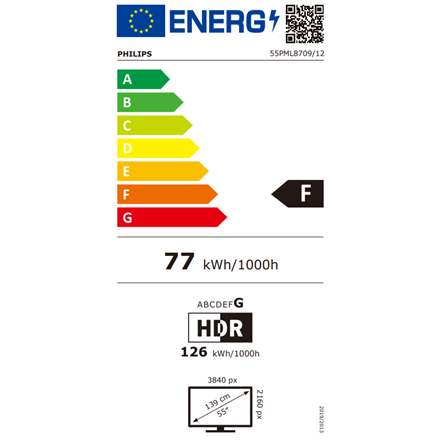 Philips 4K QD Mini-LED TV | 55PML8709/12 | 55" | Smart TV | Google TV | Grey