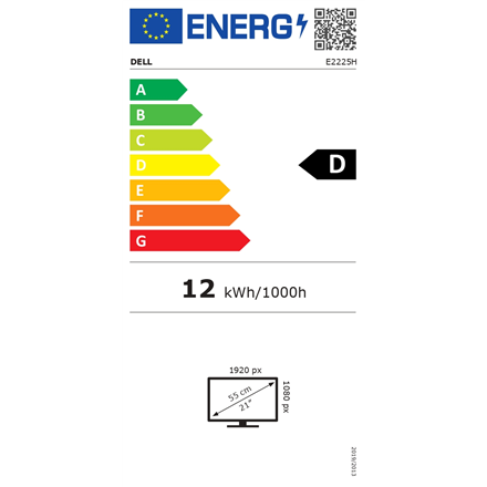 Dell E2225H | 21 " | TFT MVA | 16:9 | 75 Hz | 5 ms | 1920 x 1080 pixels | 250 cd/m² | Warranty 36 m