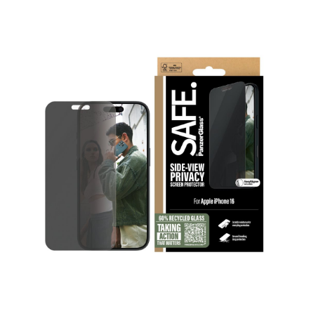 PanzerGlass Screen protector | Apple | iPhone 16 | Glass | Black | Ultra-Wide Fit