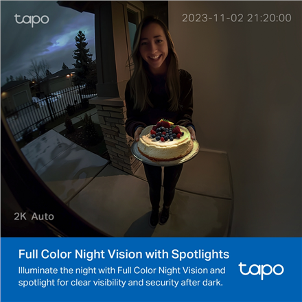 TP-LINK Video Doorbell Camera | Tapo D210 | 3 MP | 1.18mm/F1.8 | IP65 | H.264 | Micro SD