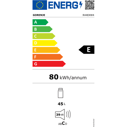 Gorenje Refrigerator | R44E4W4 | Energy efficiency class E | Free standing | Larder | Height 50 cm |