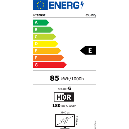 Hisense Mini LED Smart TV | 65U6NQ | 65" | Smart TV | VIDAA OS | UHD | Black