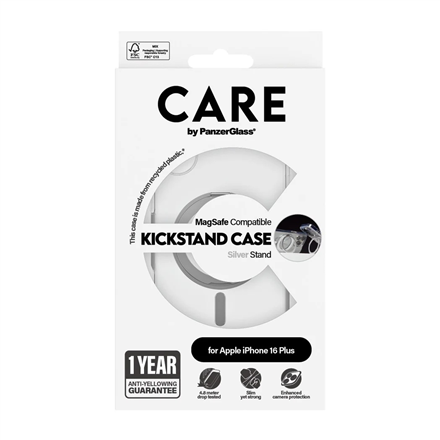 CARE by PanzerGlass Case Feature | Back protection | Apple | iPhone 16 Plus | Recycled plastic | Sil