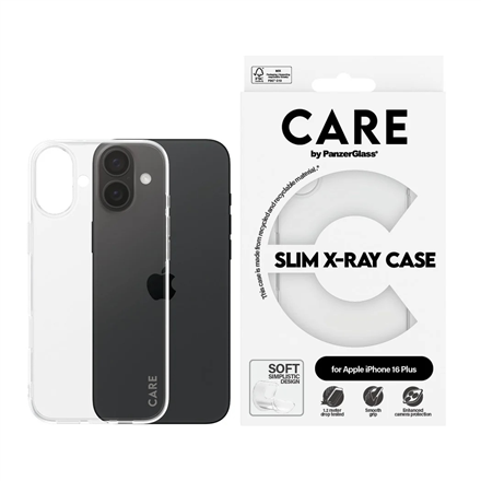 CARE by PanzerGlass Case Fashion X-Ray Soft Basic | Back protection | Apple | iPhone 16 Plus | Recyc