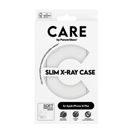 CARE by PanzerGlass Case Fashion X-Ray Soft Basic | Back protection | Apple | iPhone 16 Plus | Recyc