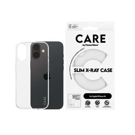 CARE Fashionable Case | Back cover | Apple | iPhone 16 | Recycled plastic | Transparent | X-Ray Soft