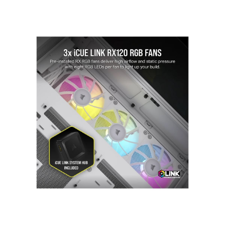 Corsair Dual Chamber PC Case | iCUE LINK 6500X RGB | White | Mid Tower | Power supply included No | 