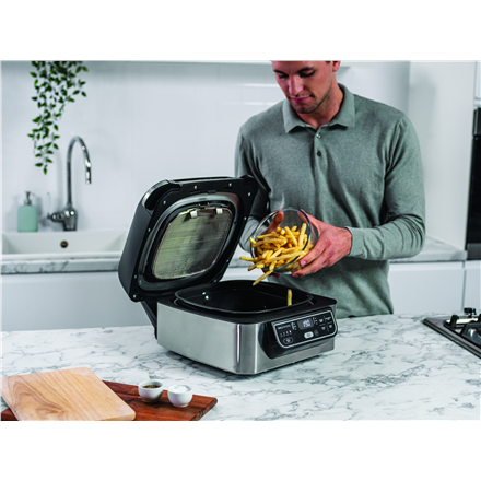 NINJA | Hot Air Fryer | AG301EU | Capacity 5.7 L | Cyclonic Air Technology | Black/Stainless Steel