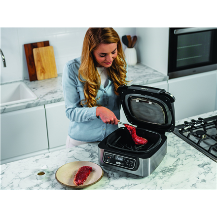 NINJA | Hot Air Fryer | AG301EU | Capacity 5.7 L | Cyclonic Air Technology | Black/Stainless Steel