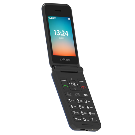 myPhone Flip | LTE | Black | 2.8 " | TFT | 48 MB | 128 MB | 3G | Bluetooth | 2.1 | USB version Type-