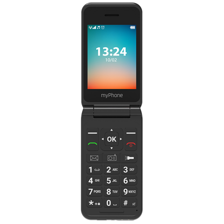 myPhone Flip | LTE | Black | 2.8 " | TFT | 48 MB | 128 MB | 3G | Bluetooth | 2.1 | USB version Type-