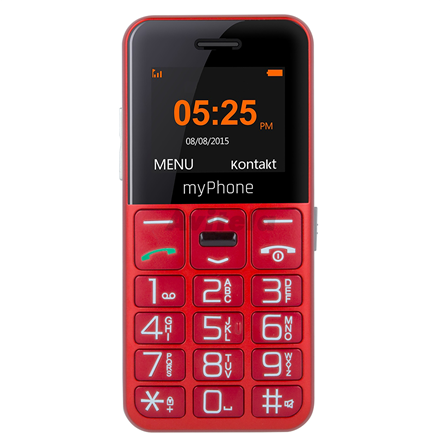 myPhone | Halo Easy | Red | 1.77 " | TFT | 24 MB | 32 MB | Single SIM | Bluetooth | Main camera reso