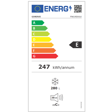 Gorenje Freezer | FN619EAXL6 | Energy efficiency class E | Upright | Free standing | Height 185 cm |