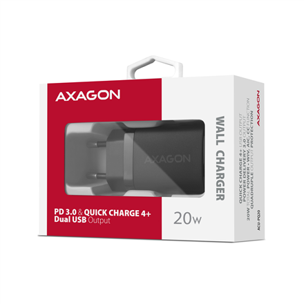 AXAGON Wallcharger 2x port (USB-A + USB-C)