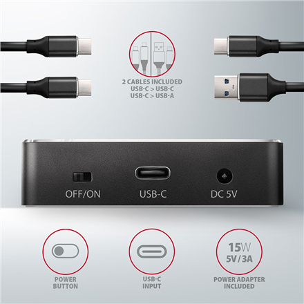 AXAGON | USB-C 3.2 Gen2 - 2x NVMe CLONE DUAL SDD Dock Station | ADSA-M2C