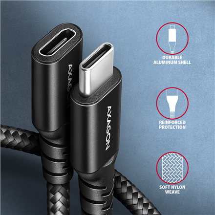 AXAGON Extension USB 20Gbps Cable | BUCM32-CF15AB | USB Type-C to USB Type-C