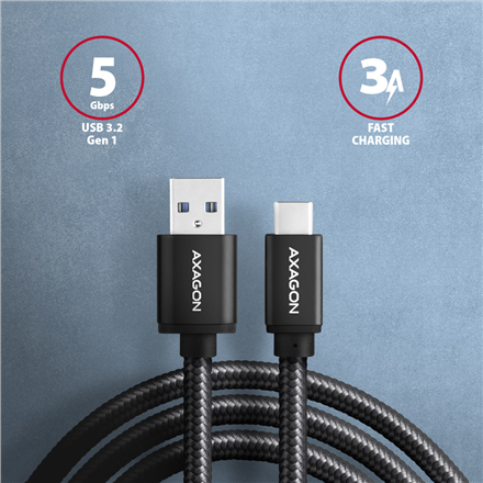 AXAGON Data and charging cable | BUCM3-AM20AB | USB Type-C to USB Type-A