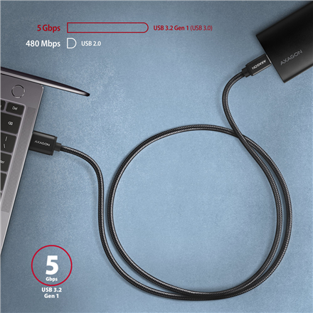 AXAGON Data and charging cable | BUCM3-AM20AB | USB Type-C to USB Type-A