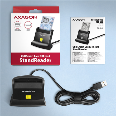 AXAGON Universal desktop USB contact Smart card/ID card reader with long