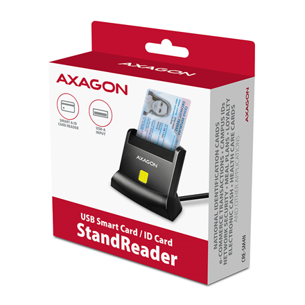 AXAGON Universal desktop USB contact Smart card/ID card reader with long