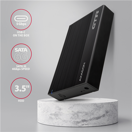 AXAGON Ribbed aluminum USB 3.2 Gen 1 - SATA 6G external box for 3.5" HDD | EE35-GTR