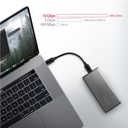 AXAGON External USB-C 3.2 Gen 2 metal box for M.2 NVMe & SATA SSD disks