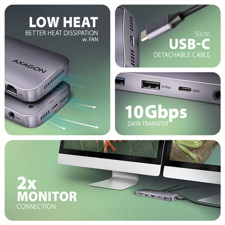 AXAGON USB-C 10Gbps GEN2COMBO 12in1 Hub | HMC-12GM2