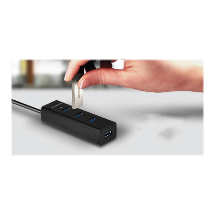 AXAGON Four-port USB 3.0 hub with fast charging and power support | HUE-S2B