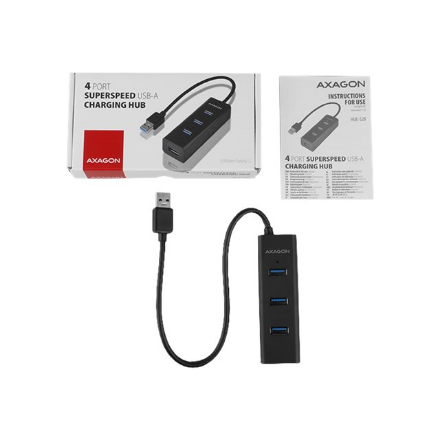 AXAGON Four-port USB 3.0 hub with fast charging and power support | HUE-S2B