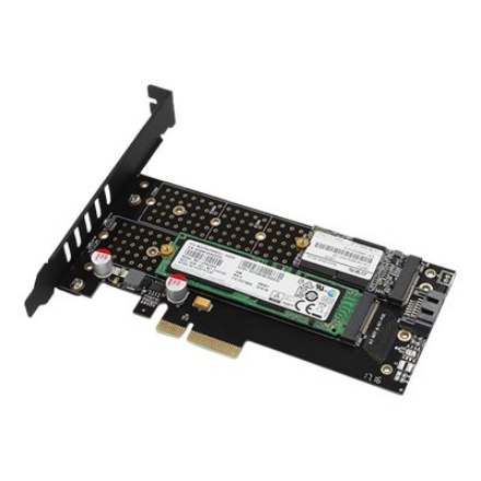 AXAGON PCI-Express x4 adapter to connect up to two M.2 disks to a computer | PCEM2-D