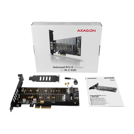 AXAGON PCI-Express x4 adapter to connect up to two M.2 disks to a computer | PCEM2-D