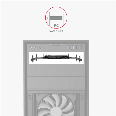 AXAGON Metal frame for mounting four 2.5" disks or two 2.5" disks and one 3.5" disk in a 5.25" posit