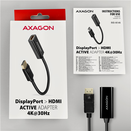 AXAGON | Active adapter | DisplayPort to HDMI | 0.15 m