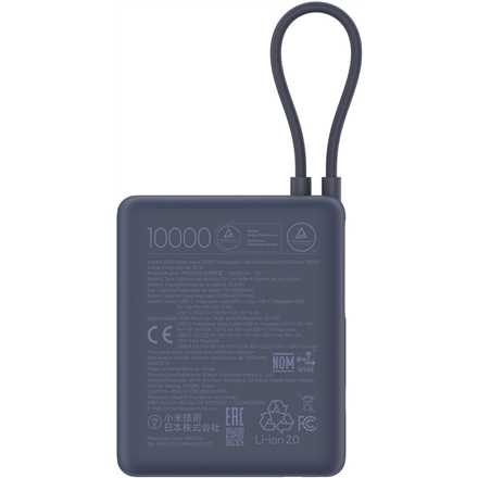 Xiaomi 33W Power Bank (Integrated Cable) | 10000 mAh | USB-C | Ice Blue