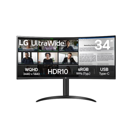 LG 34WR55QK-B | 34 " | VA | 21:9 | 100 Hz | 5 ms | 3440 x 1440 pixels | 300 cd/m² | HDMI ports quant