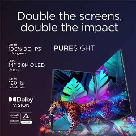 Lenovo Yoga Book 9 14IAH10 | Tidal Teal | 2x14 " | OLED | Touchscreen | 2.8K WQXGA+ | 2880 x 1800 pi